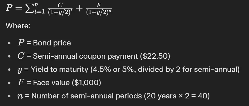 Calculating Bond Value Changes Formula Calculating Bond Value Changes Formula